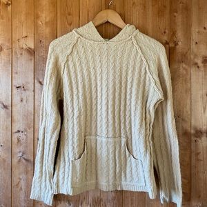 Laurie B. cream-colored knit hoodie, size small
